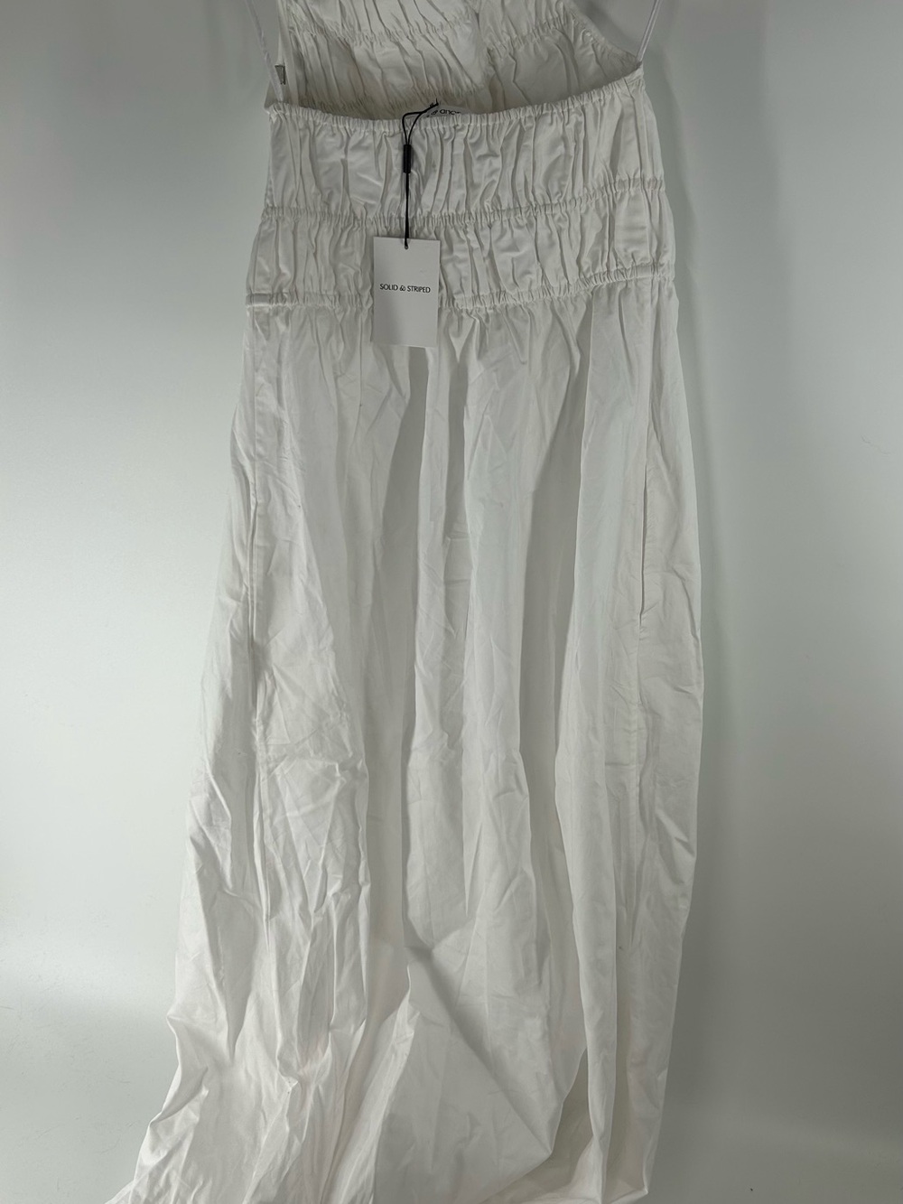 SOLID & STRIPED The Meira Dress White Halter Smocked Maxi Dress - Picture 5 of 9